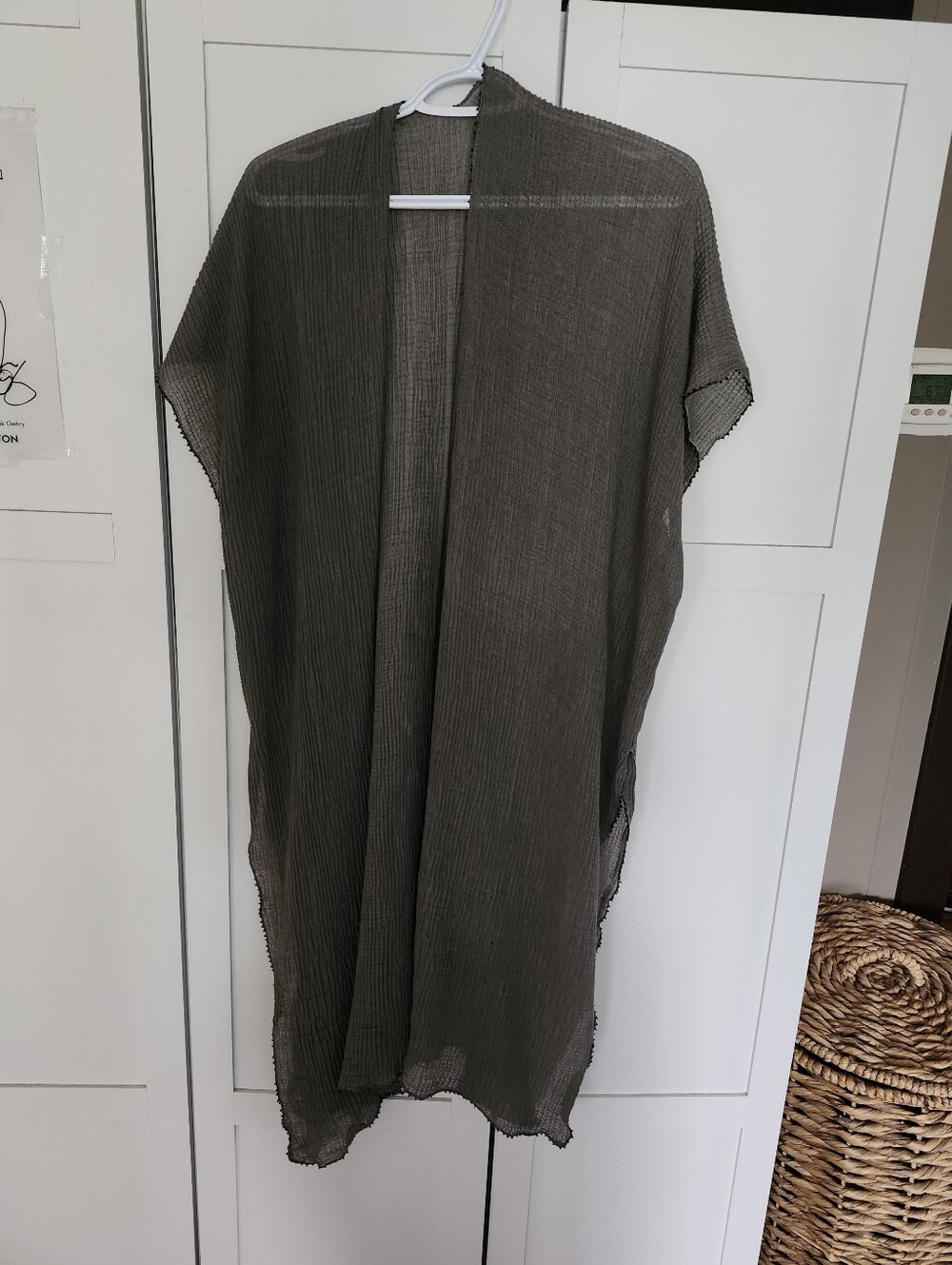 Lightweight Charcoal Open-Front Women's Duster (New)
